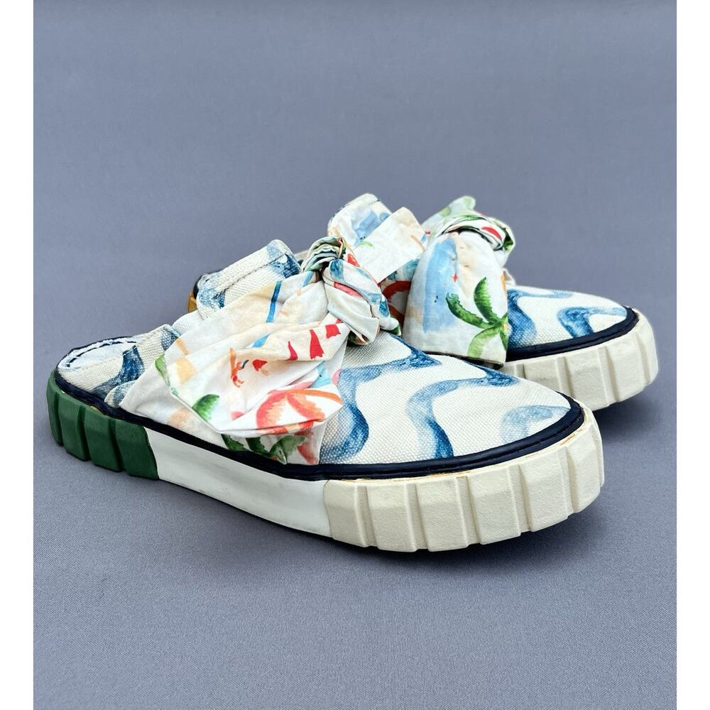 FARM RIO Copacabana White Mule Sneaker with Bow Slip-on Women's Size 7.5 US